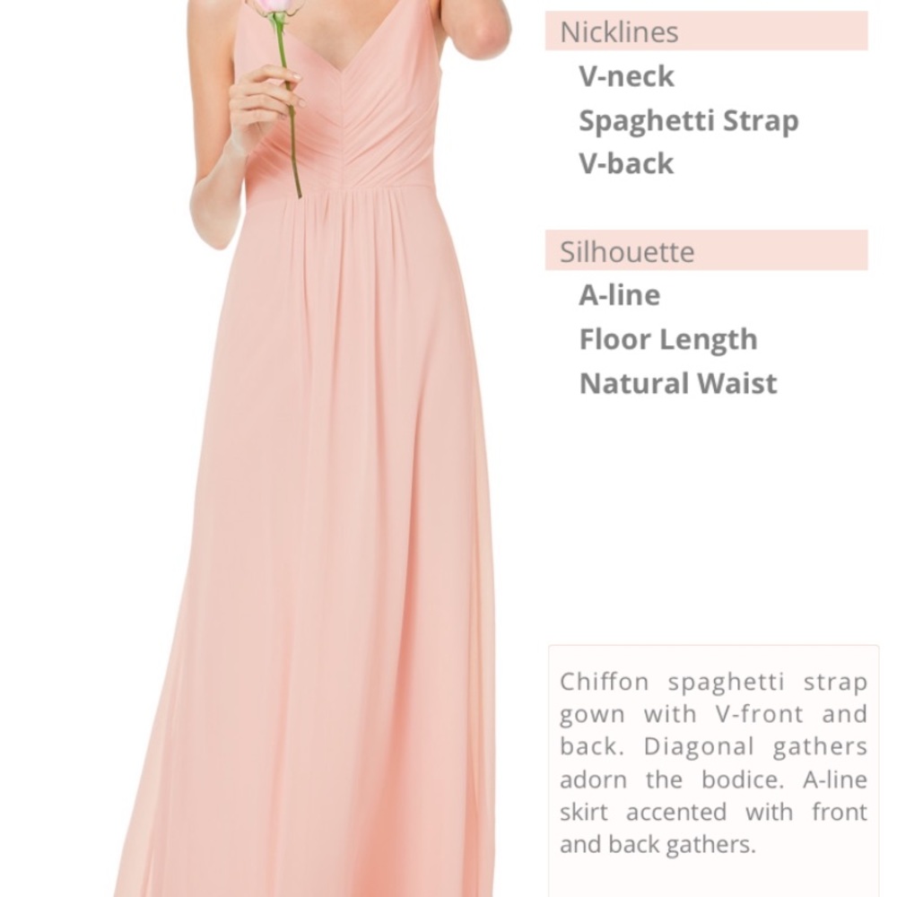 Bill Levkoff bridesmaids dress. Frost Rose color.